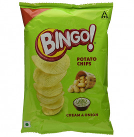 Bingo Cream & Onion Potato Chips  Pack  52 grams